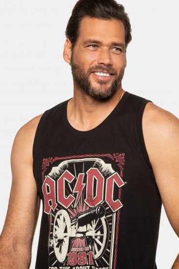 JP1880 AC/DC Graphic Band Tank Top Black - T-shirts - Stora T-shirts - 2XL-14XL