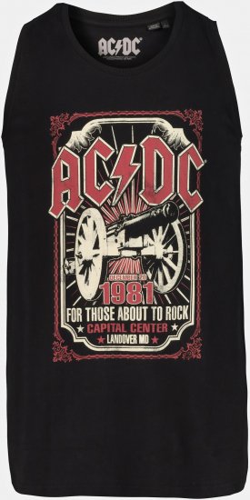 JP1880 AC/DC Graphic Band Tank Top Black - T-shirts - Stora T-shirts - 2XL-14XL