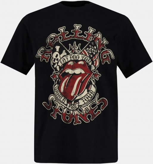 JP1880 Rolling Stones Graphic Comfort Fit Band T-Shirt Black - T-shirts - Stora T-shirts - 2XL-14XL
