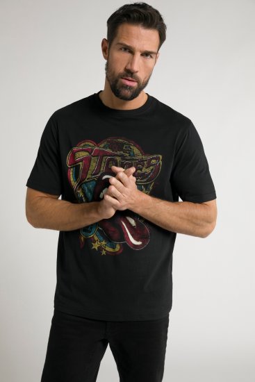 JP1880 Rolling Stones Graphic Band T-Shirt Black - T-shirts - Stora T-shirts - 2XL-14XL