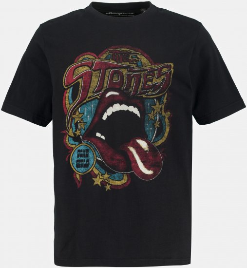 JP1880 Rolling Stones Graphic Band T-Shirt Black - T-shirts - Stora T-shirts - 2XL-14XL