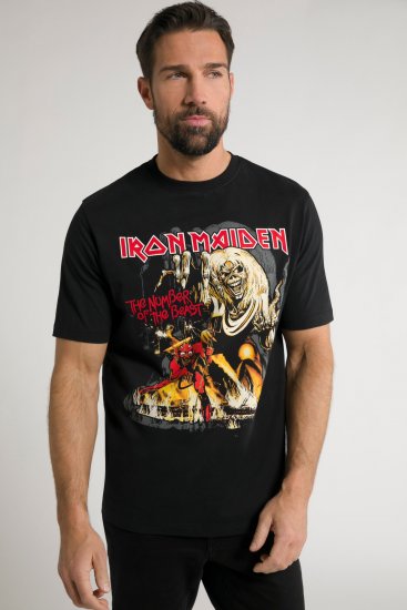 JP1880 Iron Maiden - Number of the Beast Graphic Comfort Fit Band T-Shirt Black - T-shirts - Stora T-shirts - 2XL-14XL