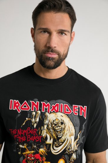 JP1880 Iron Maiden - Number of the Beast Graphic Comfort Fit Band T-Shirt Black - T-shirts - Stora T-shirts - 2XL-14XL