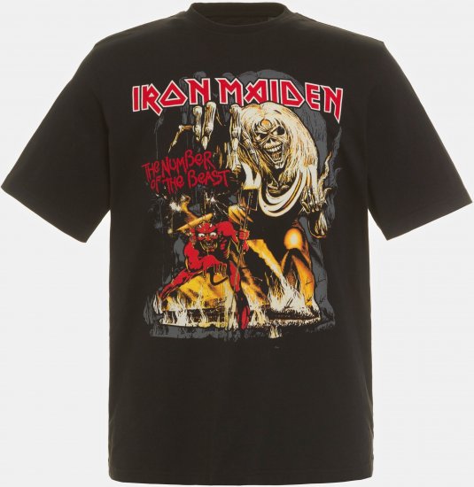 JP1880 Iron Maiden - Number of the Beast Graphic Comfort Fit Band T-Shirt Black - T-shirts - Stora T-shirts - 2XL-14XL