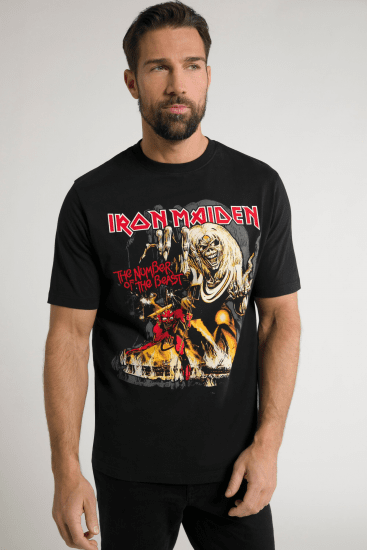 JP1880 Iron Maiden - Number of the Beast Graphic Comfort Fit Band T-Shirt Black - T-shirts - Stora T-shirts - 2XL-14XL