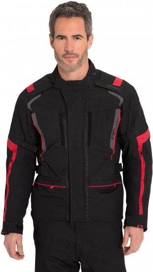 JP1880 Sporty Touring Motorcycle Jacket Black & Red - Motorcykelkläder i stora storlekar för män - Motorcykelkläder i stora storlekar för män