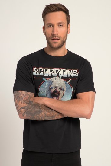 JP1880 Scorpions Blackout Graphic Comfort Fit Band T-Shirt Black - T-shirts - Stora T-shirts - 2XL-14XL
