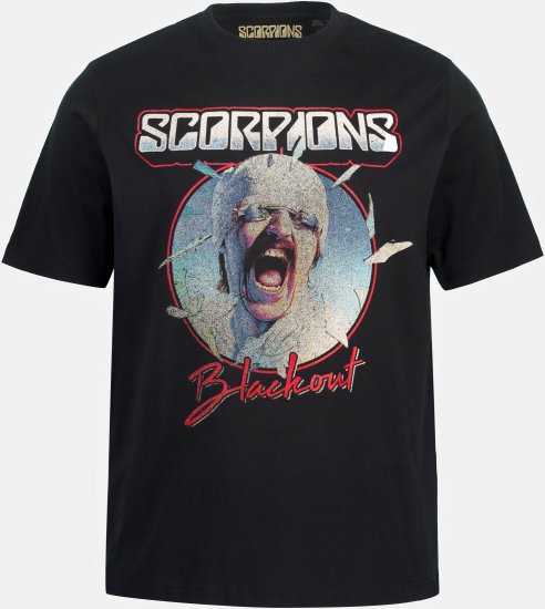 JP1880 Scorpions Blackout Graphic Comfort Fit Band T-Shirt Black - T-shirts - Stora T-shirts - 2XL-14XL