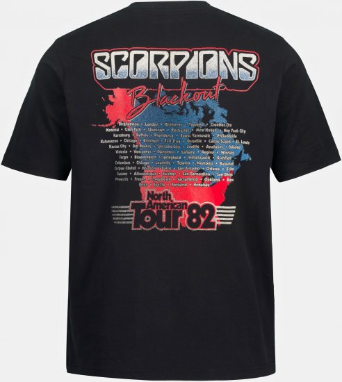 JP1880 Scorpions Blackout Graphic Comfort Fit Band T-Shirt Black - T-shirts - Stora T-shirts - 2XL-14XL