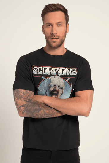 JP1880 Scorpions Blackout Graphic Comfort Fit Band T-Shirt Black - T-shirts - Stora T-shirts - 2XL-14XL