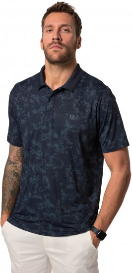 JP1880 Jay-Pi QuickDry AOP Golf Polo Shirt Navy Blue - Pikétröjor - Stora pikétröjor - 2XL-8XL