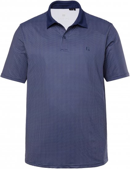 JP1880 Jay-Pi QuickDry Small Print Golf Polo Shirt Navy Blue - Pikétröjor - Stora pikétröjor - 2XL-8XL