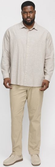 Jack & Jones Breeze Linen Blend Long Sleeve Shirt Crockery - Skjortor - Stora skjortor - 2XL-8XL