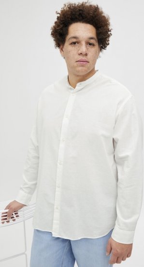 Jack & Jones Breeze Poplin Long Sleeve Shirt White - Skjortor - Stora skjortor - 2XL-8XL