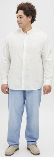 Jack & Jones Breeze Poplin Long Sleeve Shirt White - Skjortor - Stora skjortor - 2XL-8XL