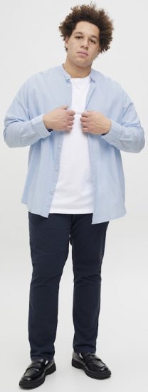 Jack & Jones Breeze Poplin Long Sleeve Shirt Chambray Blue - Skjortor - Stora skjortor - 2XL-8XL