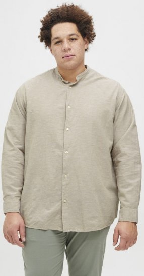 Jack & Jones Breeze Poplin Long Sleeve Shirt Beige - Skjortor - Stora skjortor - 2XL-8XL