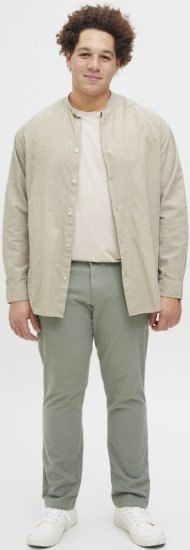 Jack & Jones Breeze Poplin Long Sleeve Shirt Beige - Skjortor - Stora skjortor - 2XL-8XL