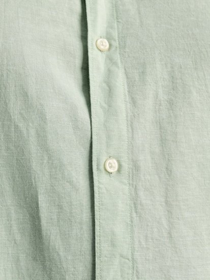 Jack & Jones Breeze Linen Blend Short Sleeve Shirt Iceberg Green - Skjortor - Stora skjortor - 2XL-8XL