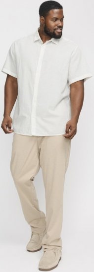 Jack & Jones Breeze Linen Blend Short Sleeve Shirt White - Skjortor - Stora skjortor - 2XL-8XL