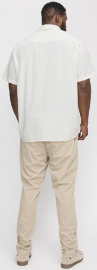 Jack & Jones Breeze Linen Blend Short Sleeve Shirt White - Skjortor - Stora skjortor - 2XL-8XL