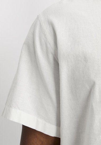 Jack & Jones Breeze Linen Blend Short Sleeve Shirt White - Skjortor - Stora skjortor - 2XL-8XL