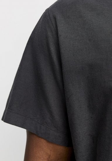 Jack & Jones Breeze Linen Blend Short Sleeve Shirt Black - Skjortor - Stora skjortor - 2XL-8XL
