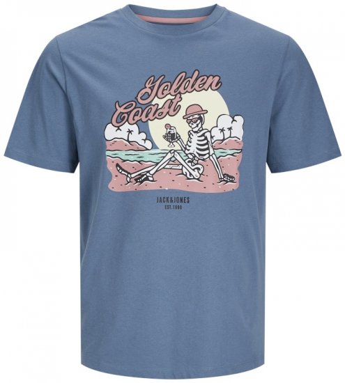 Jack & Jones Elijah Crew Neck T-Shirt Blue - T-shirts - Stora T-shirts - 2XL-14XL