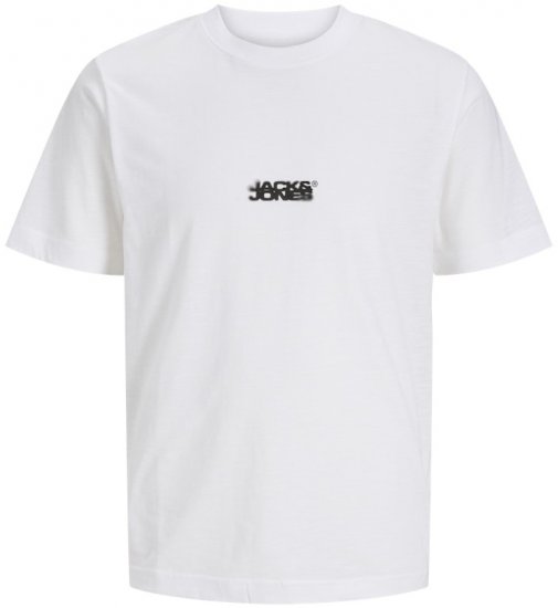 Jack & Jones Sago Branded Crew Neck T-Shirt Bright White - T-shirts - Stora T-shirts - 2XL-14XL