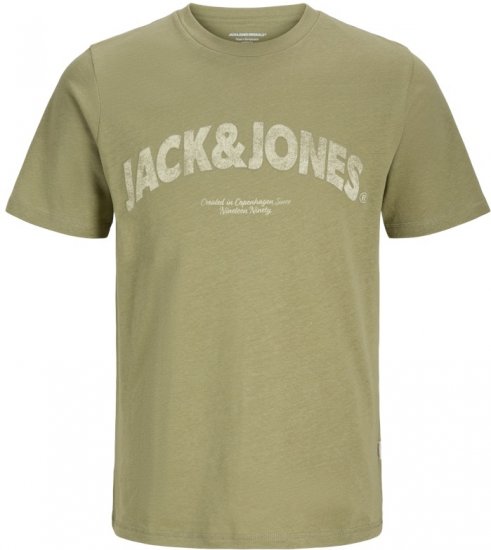 Jack & Jones Almeria Bold Branding T-Shirt Khaki Green - T-shirts - Stora T-shirts - 2XL-14XL