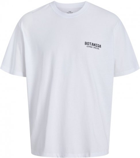 Jack & Jones Botaniq Crew Neck T-Shirt Bright White - T-shirts - Stora T-shirts - 2XL-14XL