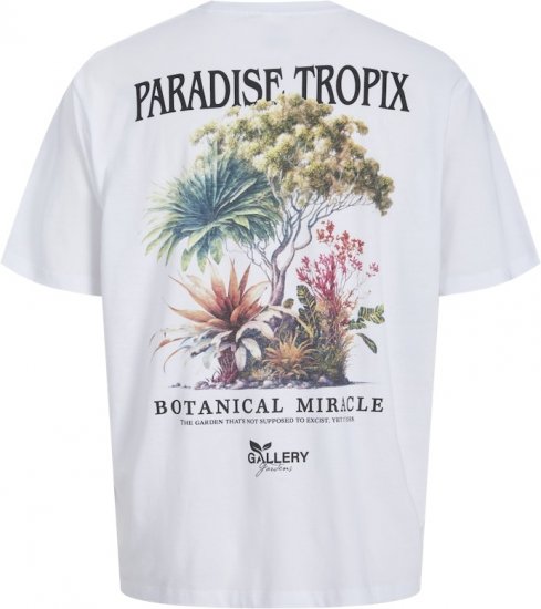 Jack & Jones Botaniq Crew Neck T-Shirt Bright White - T-shirts - Stora T-shirts - 2XL-14XL