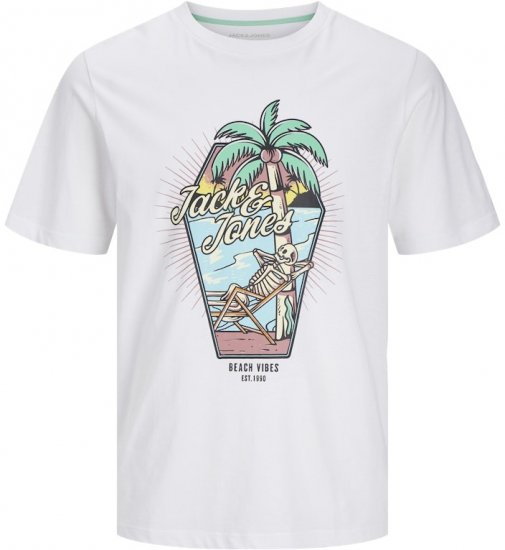 Jack & Jones Elijah Crew Neck T-Shirt White - T-shirts - Stora T-shirts - 2XL-14XL
