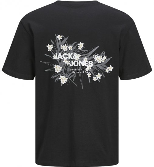 Jack & Jones Hawaii Crew Neck T-Shirt Black - T-shirts - Stora T-shirts - 2XL-14XL