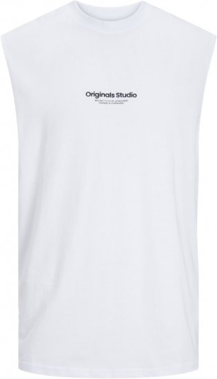 Jack & Jones VESTERBRO Sleeveless T-Shirt Bright White - T-shirts - Stora T-shirts - 2XL-14XL