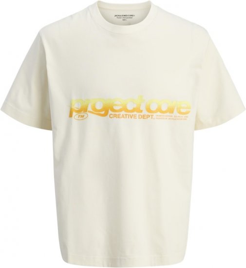 Jack & Jones Project Core Loose Fit Summer T-Shirt Off White - T-shirts - Stora T-shirts - 2XL-14XL