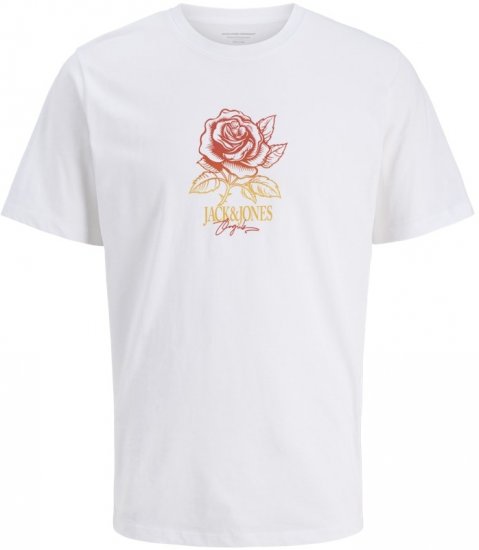 Jack & Jones Almeria Crew Neck T-Shirt Bright White - T-shirts - Stora T-shirts - 2XL-14XL