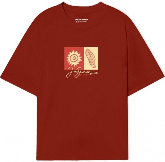 Jack & Jones Canggu Crew Neck T-Shirt Arabian Spice - T-shirts - Stora T-shirts - 2XL-14XL