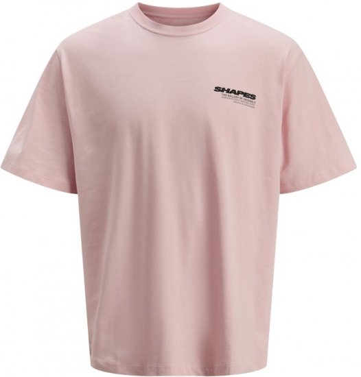 Jack & Jones Fold Crew Neck T-Shirt Tickled Pink - T-shirts - Stora T-shirts - 2XL-14XL