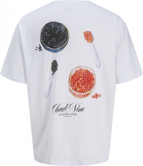 Jack & Jones Marina Crew Neck T-Shirt Bright White/Cloud Nine - T-shirts - Stora T-shirts - 2XL-14XL
