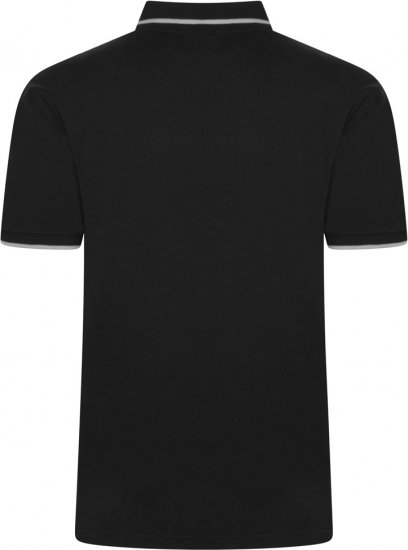 Kam Jeans 5518 Smart Mini Geo-Print Polo Black - Pikétröjor - Stora pikétröjor - 2XL-8XL