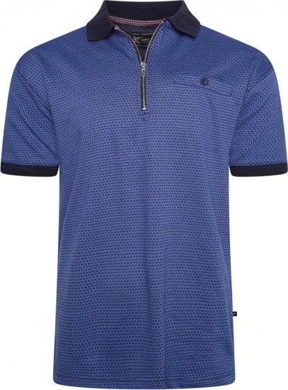Kam Jeans 5520 Dobby Weaved Polo Victoria Blue - Pikétröjor - Stora pikétröjor - 2XL-8XL