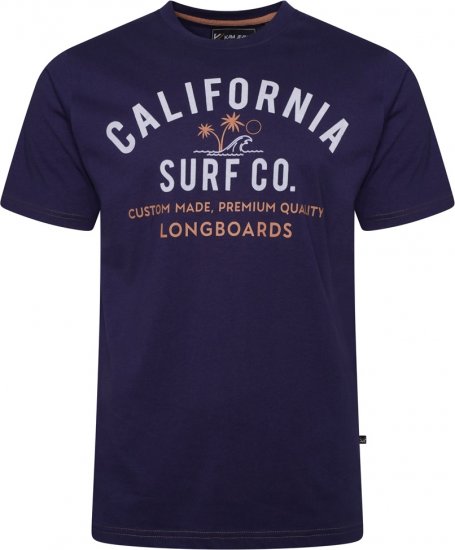 Kam Jeans 5766 California Surf Co T-Shirt Navy Academy - T-shirts - Stora T-shirts - 2XL-14XL