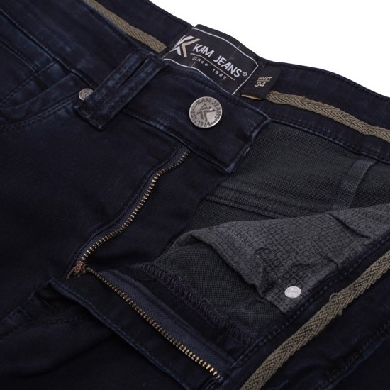 Kam Jeans Pepe Knitted Denim Shorts Blue-Black - Shorts - Stora shorts W40-W60