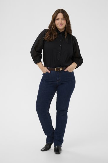 Kaffe Curve Gabby Skjorta med kortare ärmar Svart - Skjortblusar - 