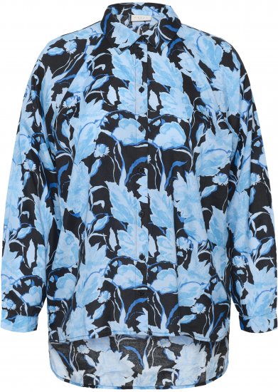Kaffe Curve Sasja Långärmad skjorta Blue Snake Flower - Blusar & tunikor - 