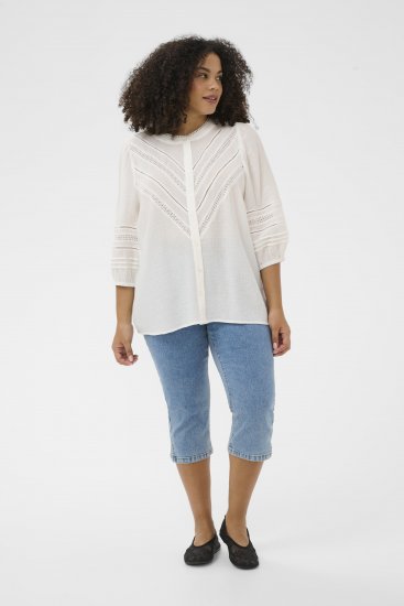 Kaffe Curve Liwa Shirt Chalk - Skjortblusar - 