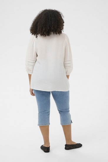 Kaffe Curve Liwa Shirt Chalk - Skjortblusar - 