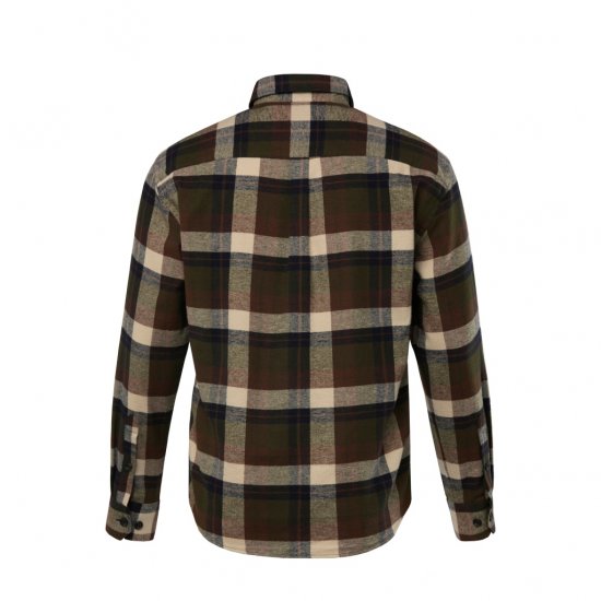 JP1880 Shirt Flannel Long Sleeve Dark Brown TALL - HERRKLÄDER MT-6XLT - Kläder för långa män