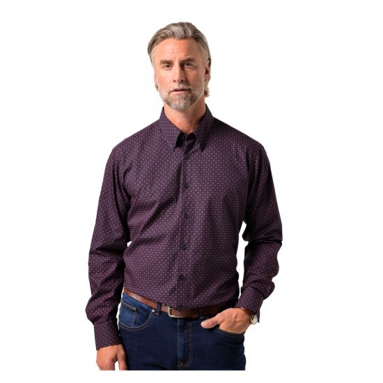 Boston Park Shirt Long Sleeve Navy Blue - Skjortor - Stora skjortor - 2XL-8XL